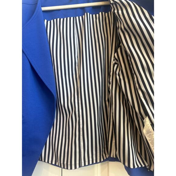 Chico’s Size 3 (16) Vibrant Blue Open Front Dress Jacket with Zipper Pockets - Picture 6 of 8